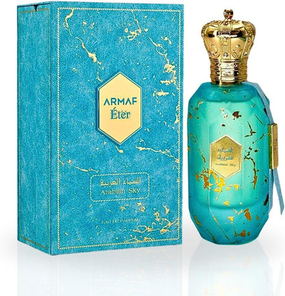 Armaf Eter Arabian Sky Eau De Parfum 100ml front view bottle with gold crown cap