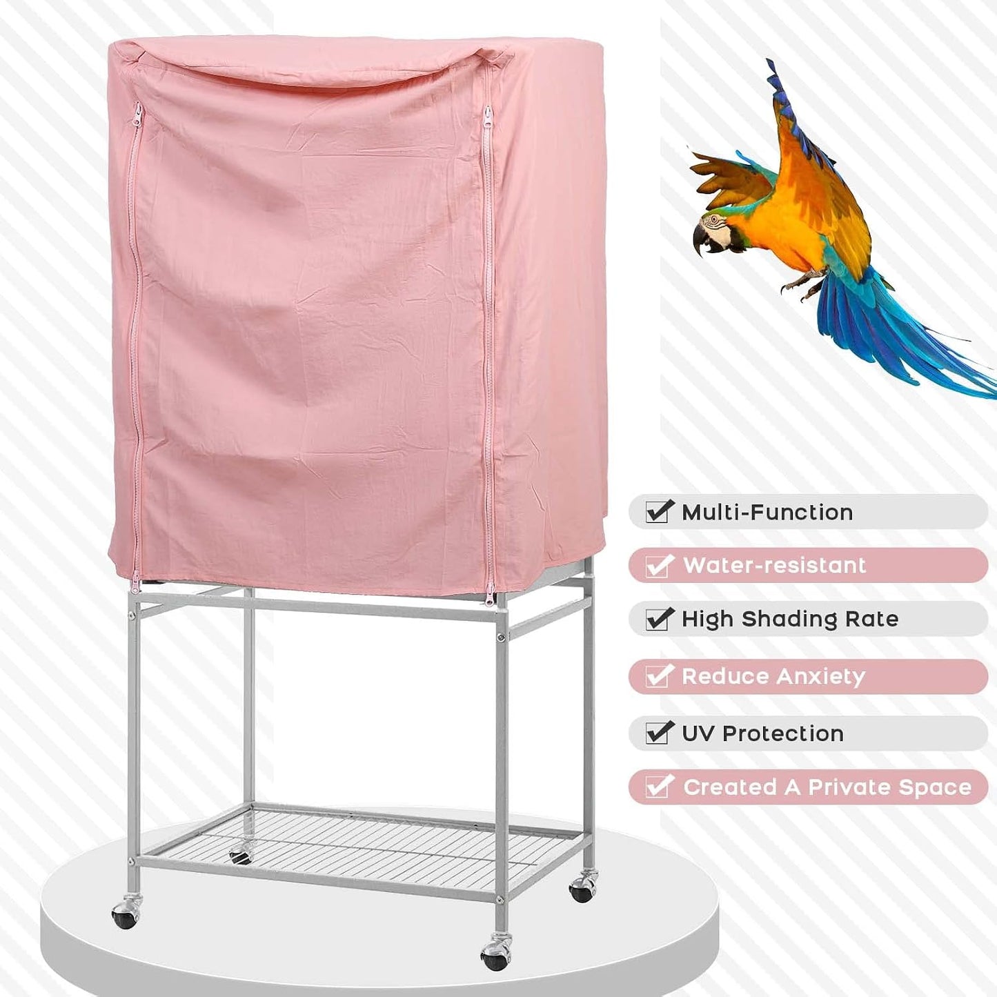 QBLEEV universal light proof bird cage cloth rolled up front flap
