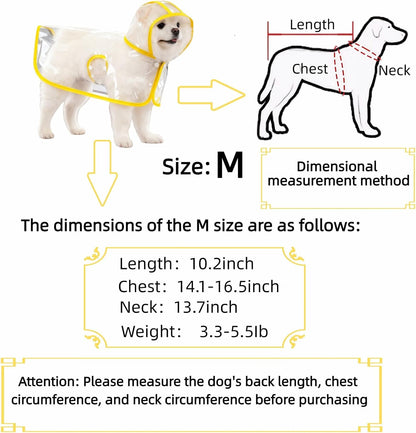 RyanDesign waterproof clear dog jacket with adjustable waist straps