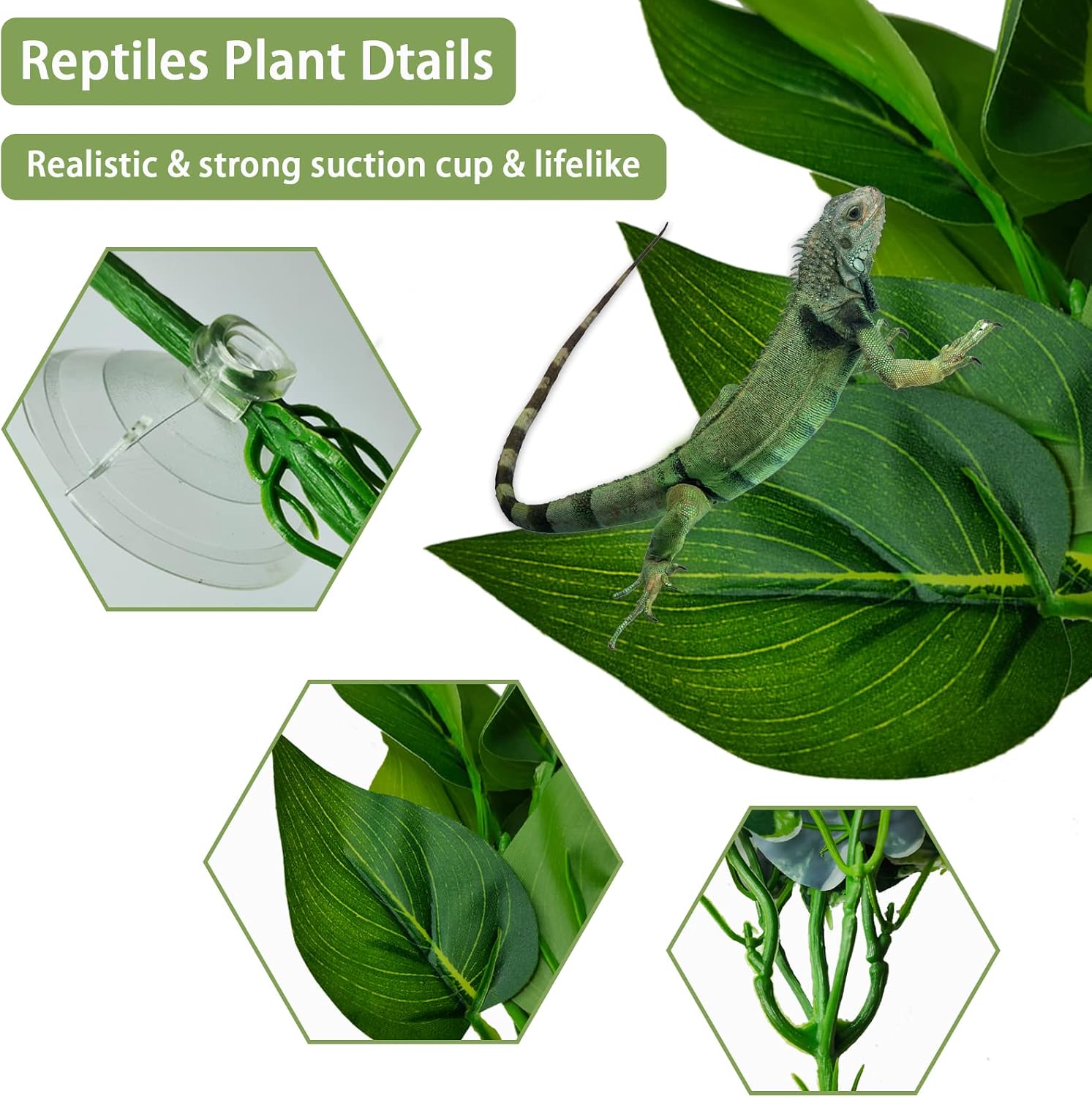 Six pack of Pinvnby plastic reptile habitat decorations