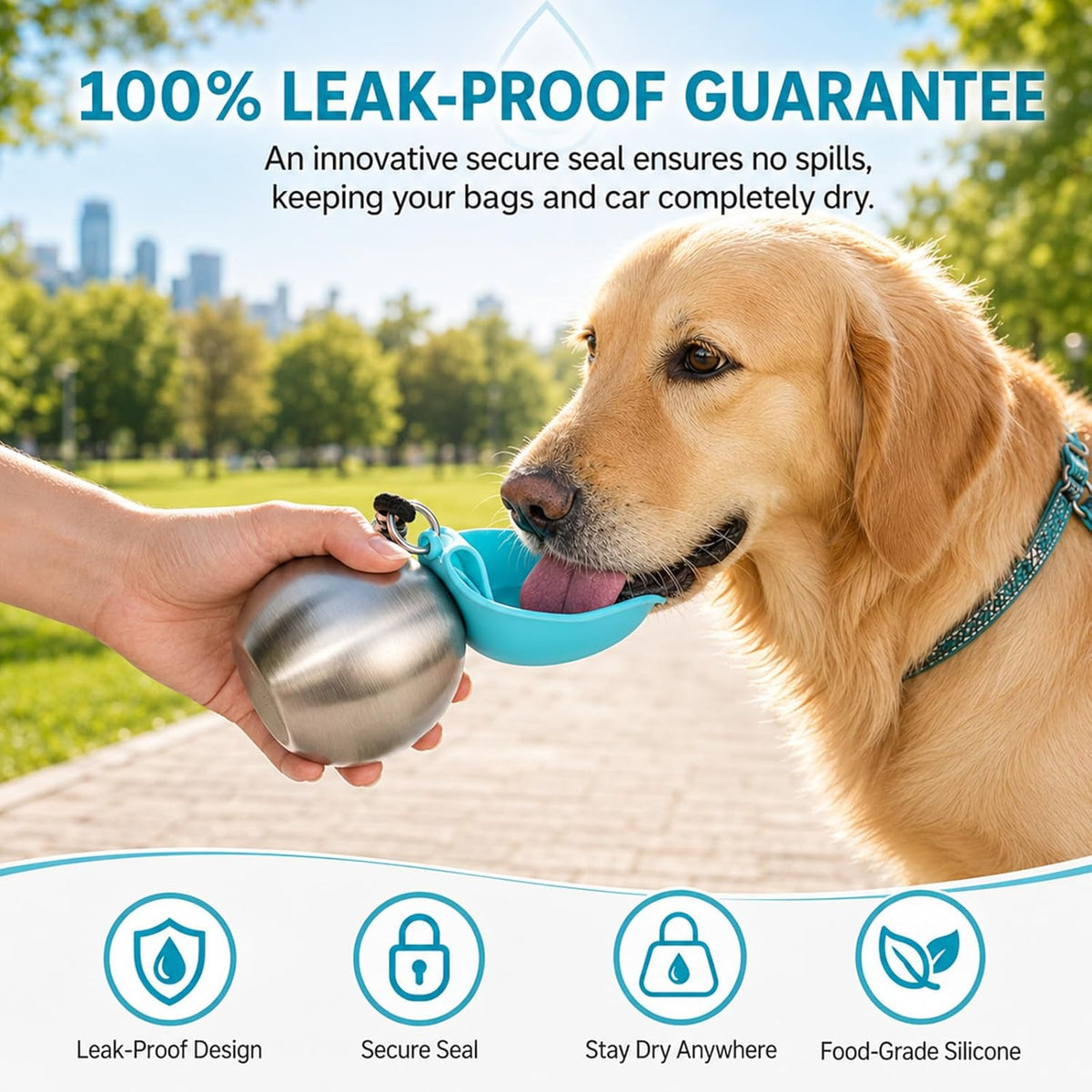 KLINNA small dog water dispenser demonstrating water reflow system