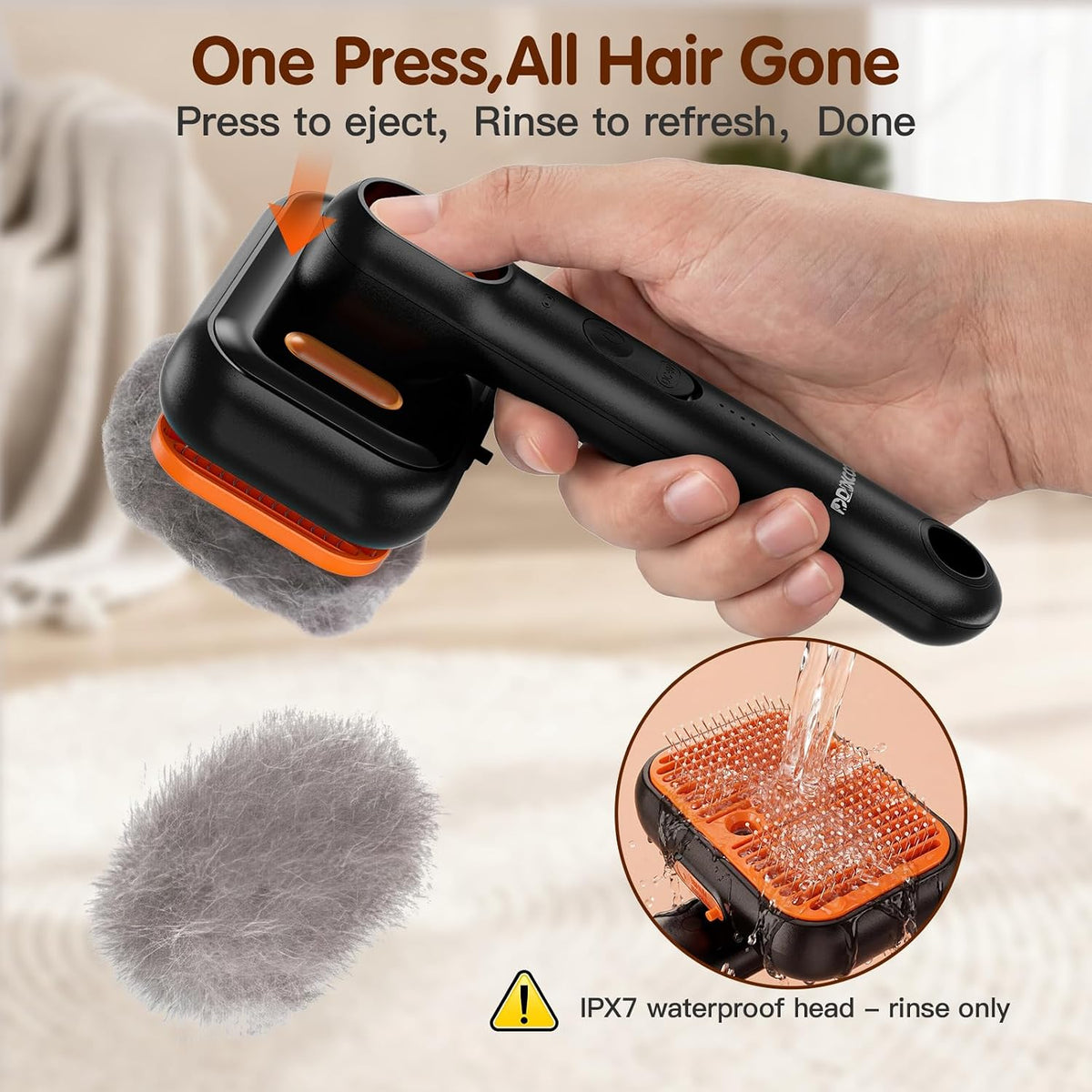 Ddxcoo pet brush being used on a dog for deshedding