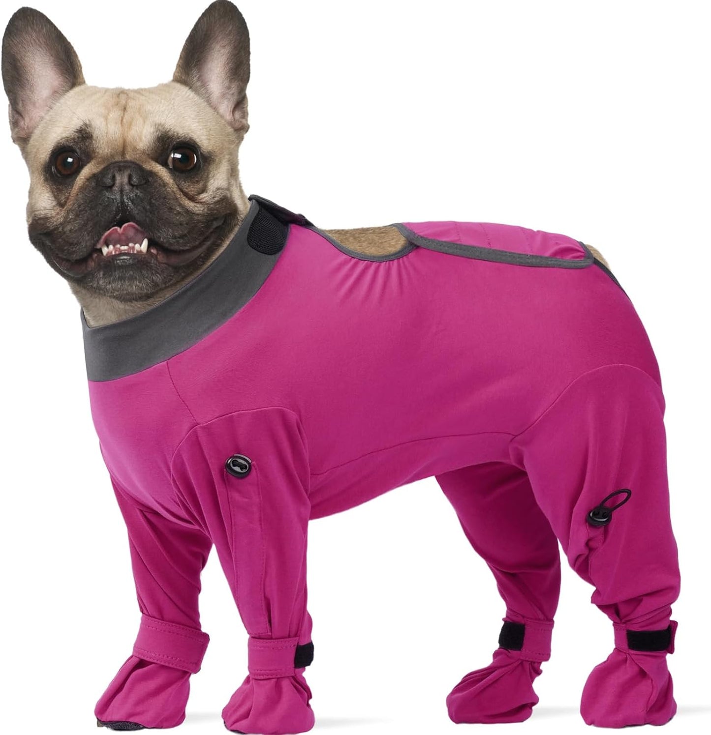 ROZKITCH Dog Recovery Suit After Surgery, Prevent Licking & Shedding, Dog E-Collar Alternative Four-Sleeve with Adjustable Leg Drawstrings & Belly Access, Post-Surgery Bodysuit for Medium Dogs Black M - Image 14