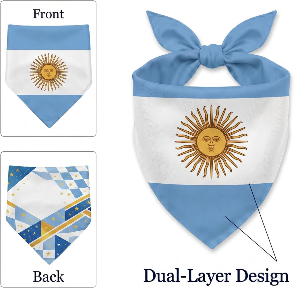 Dual-layer fabric detail of reversible dog neck scarf