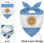 Dual-layer fabric detail of reversible dog neck scarf