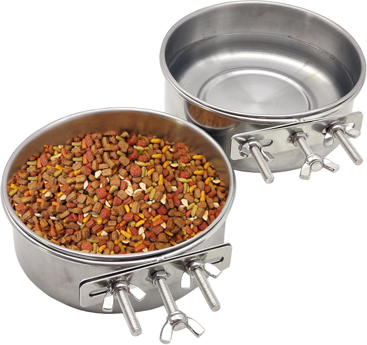 PINVNBY Parrot Feeding Cups Birds Food Dish Stainless Steel Parrot Feeders Water Cage Bowls with Clamp Holder for Cockatiel Conure Budgies Parakeet Parrot Macaw Small Animal Chinchilla Pack of 2 - Image 10