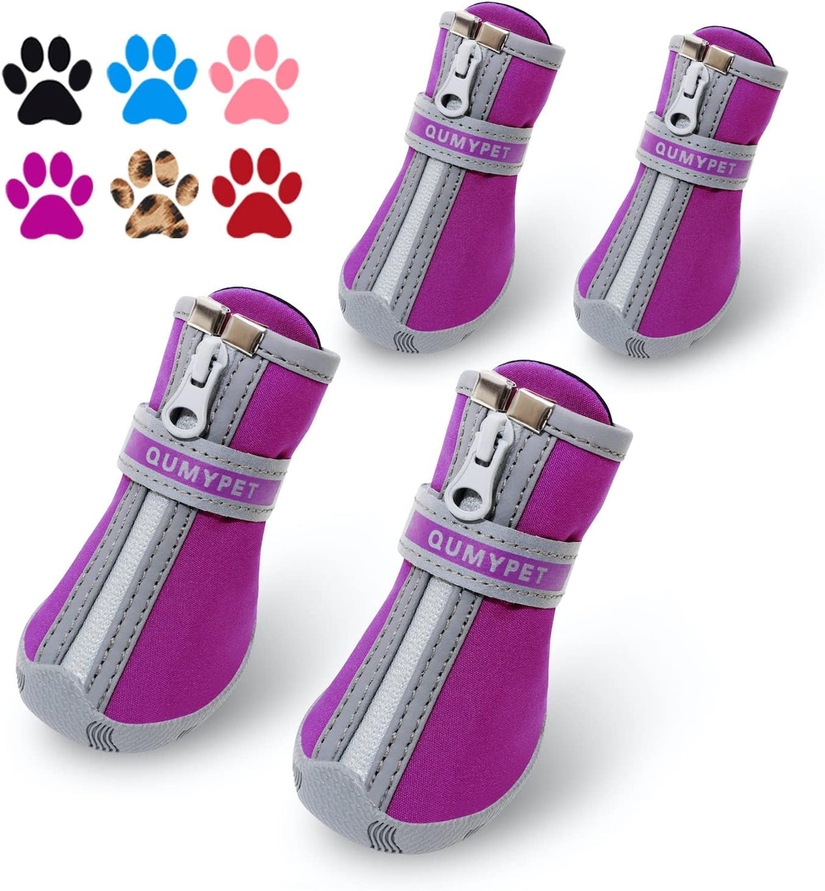 QUMY Dog Shoes for Small Dogs, Puppy Dog Boots & Paw Protectors for Winter Snowy Day, Summer Hot Pavement, Waterproof in Rainy Weather, Ourdoor Walking, Indoor Hardfloors Skid-Resistant Sole Pink 2 - Image 11