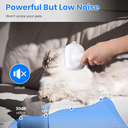 Close-up view of the professional pet clipper attachment on the Moclever grooming kit.