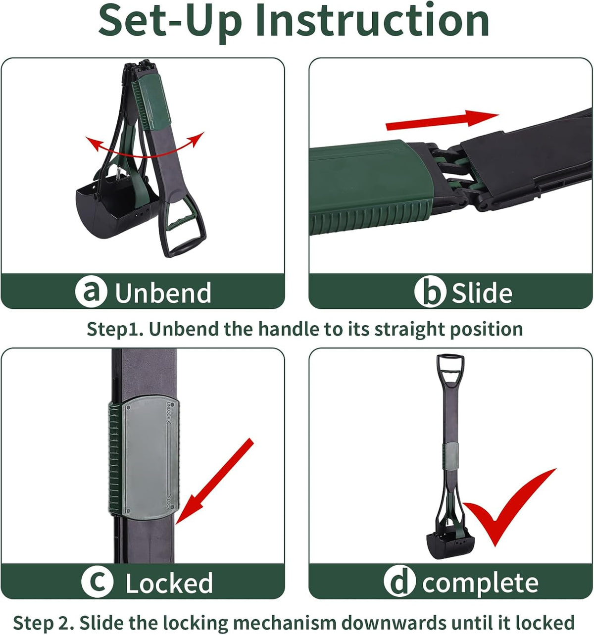 WOILIFE premium large dog pooper scooper folded in half for storage