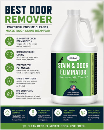 Gelean bio enzymatic urine destroyer one gallon bottle for pet stain removal