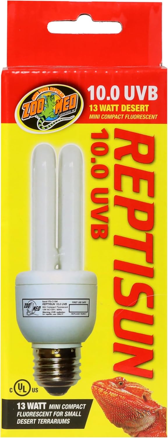Zoo Med ReptiSun 10.0 Mini Compact Fluorescent Lamp 13 Watts front view packaging