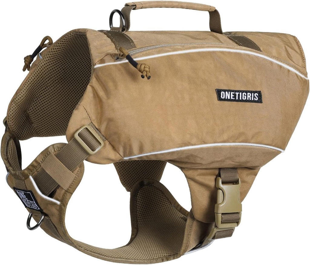 ONETIGRIS Y-Shaped Dog Backpack with Handle, Pockets & No Pull D-Rings, Lightweight Hiking Gear for Dogs Hunting Camping Travel (Medium, Green) - Image 9