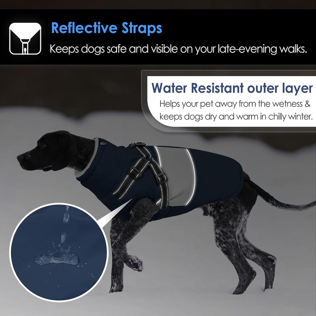 AOFITEE pet winter snowsuit with pain-free zipper guard
