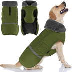 Doglay Dog Coat, Waterproof Dog Jacket Pet Winter Coat for Cold Weather with Thicken Furry Collar, Reflective Puppy Winter Jacket Warm Fleece Lining for Small Medium Large Pets - Image 11