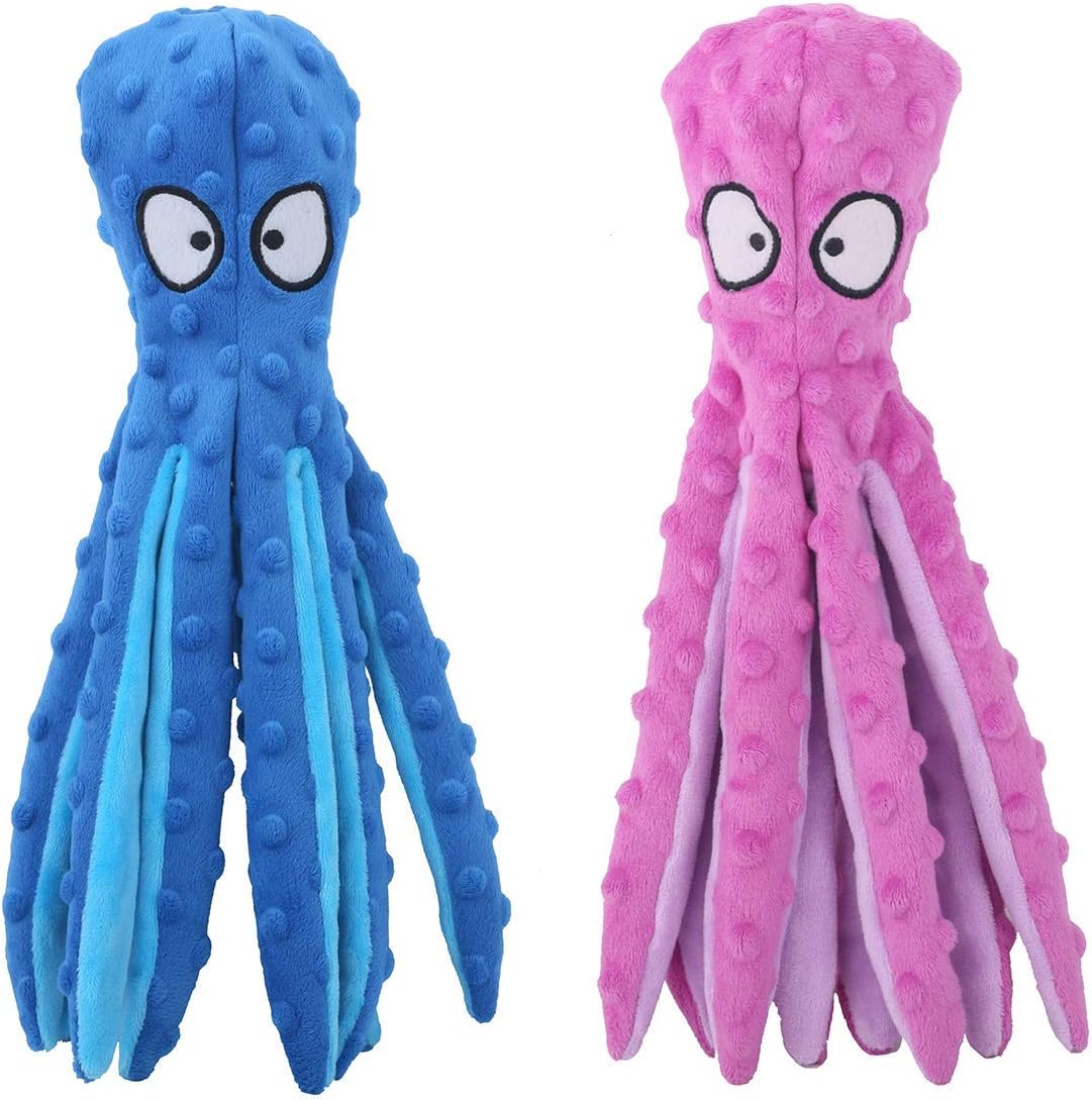 CPYOSN Dog Squeaky Toys Octopus - No Stuffing Crinkle Plush Toys for Puppy Teething, Durable Interactive Chew Toys for Small, Medium and Large Dogs Training and Reduce Boredom, 2 Pack - Image 10