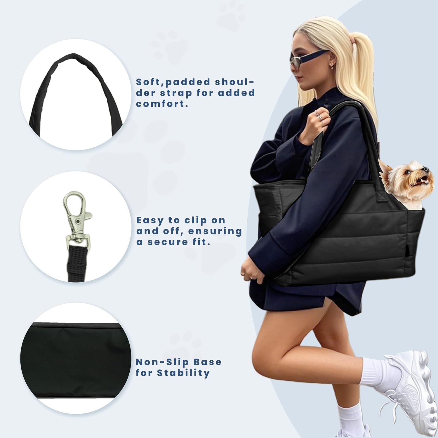 Straodtic dog carrier purse base pad and structural support