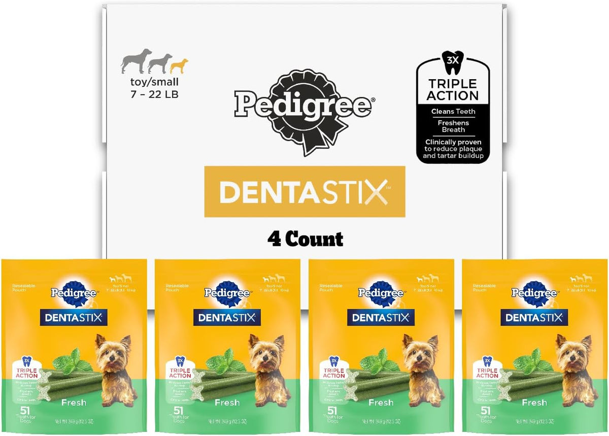 Pedigree Dentastix Dental Chews for Dogs, Small and Toy Breed Dog Treats, Original, Beef & Fresh Flavor, 2.36 lb. Variety Pack (157 Treats Total) - Image 11