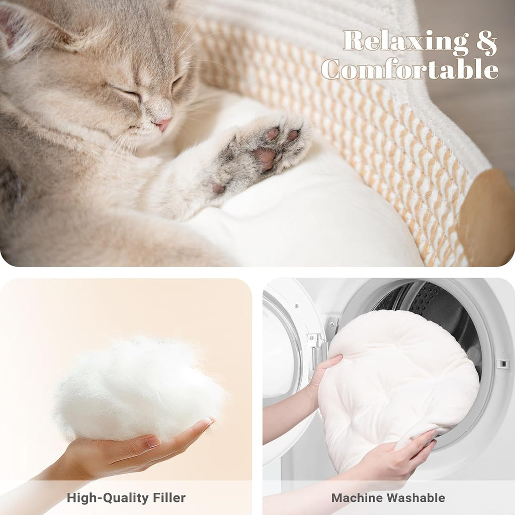 Cheerhome Pets cat bed showing removable cushion feature