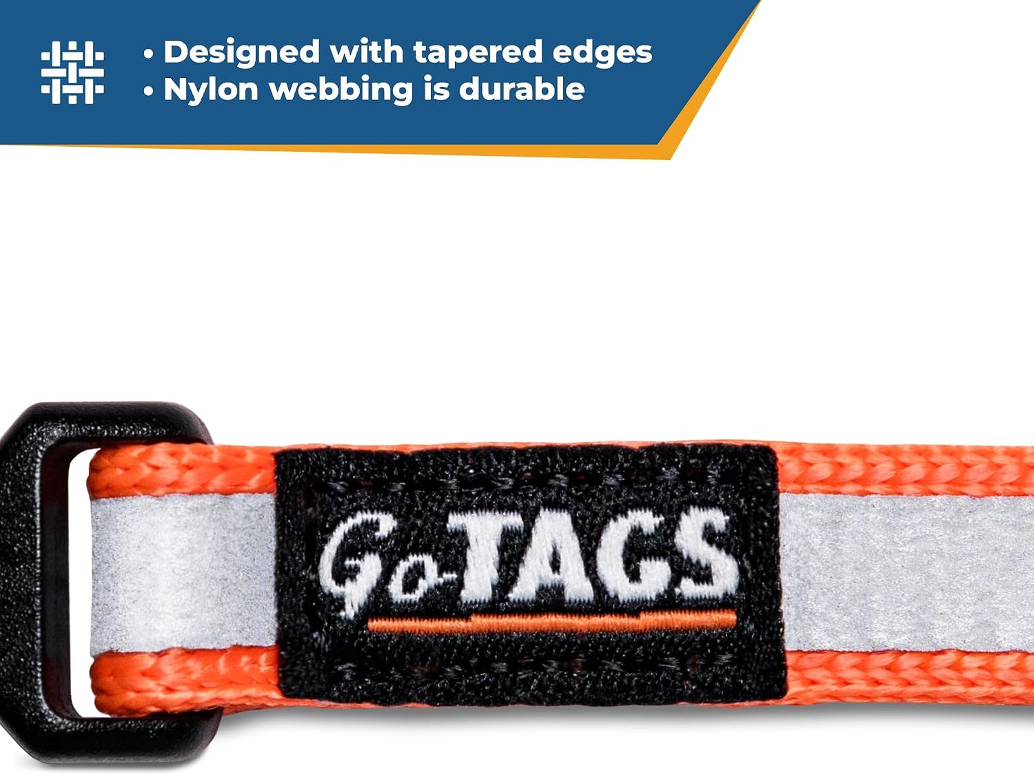 GoTags premium custom identification cat collar laid flat showing high visibility design