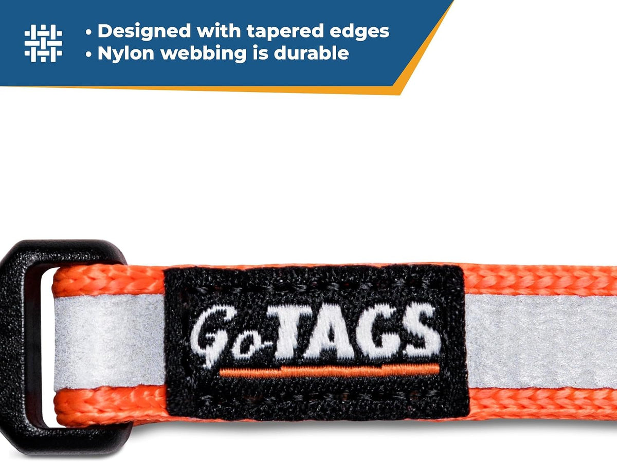 GoTags premium custom identification cat collar laid flat showing high visibility design