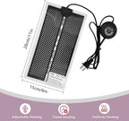 Waterproof under tank heating mat connected to temperature adjustment controller