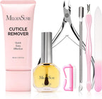 MelodySusie 7-In-1 Professional Cuticle Remover Kit front view packaging and tools display