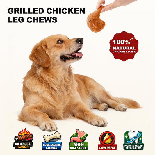 PETPHABET grilled chicken leg treats for medium and large breeds