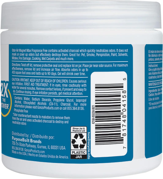 Gonzo Natural Magic activated charcoal gel odor absorber jar for pet areas and closets.