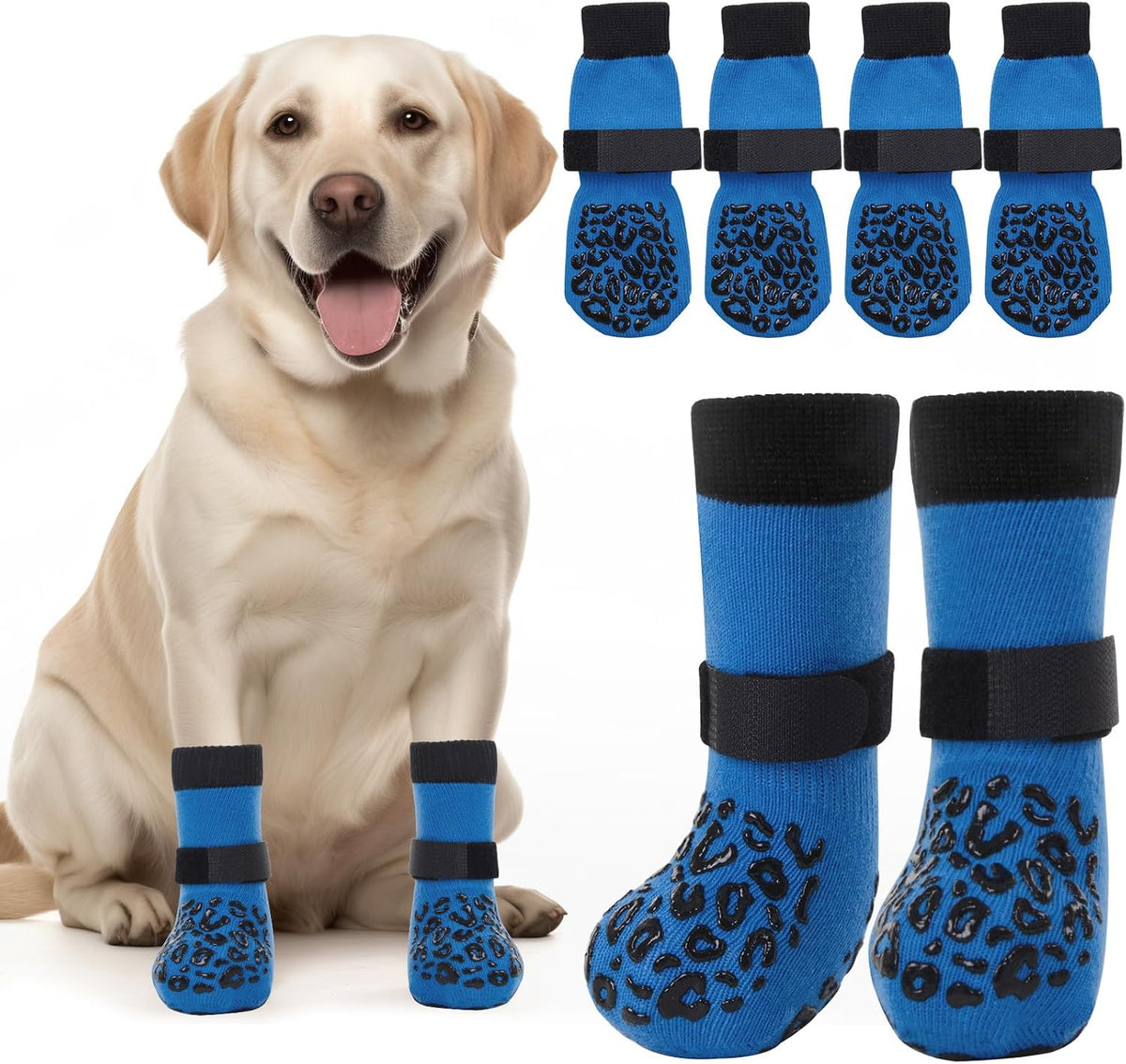 PICK FOR LIFE Non Slip Dog Socks with Grippers Prevent from Licking Paws,Anti-Slip Dogs Grip Socks for Senior Dogs on Hardwood Floor(Grey,2Pairs,L) - Image 9