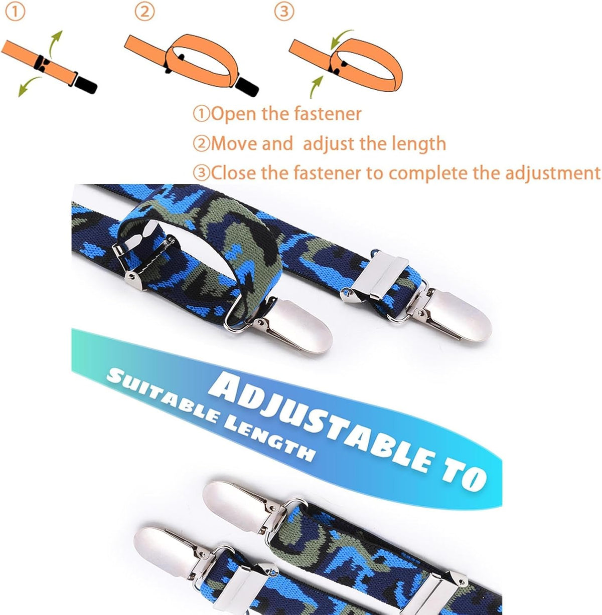 Close up of the adjustable elastic straps and double layer metal buckles of the pet harness.