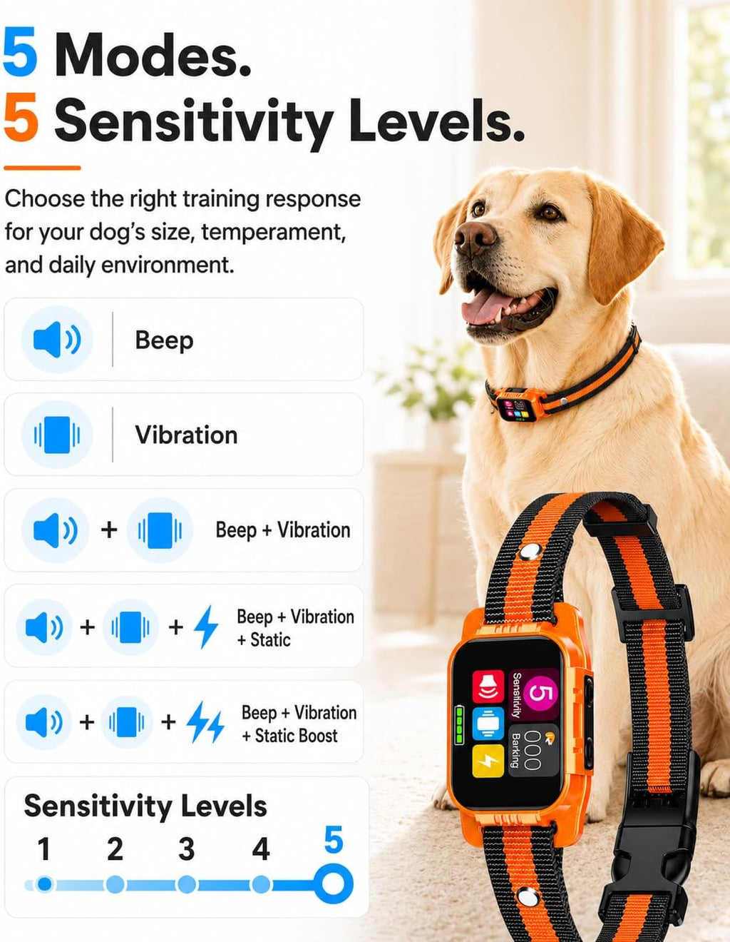 Close up of SKBAK dog training collar digital screen
