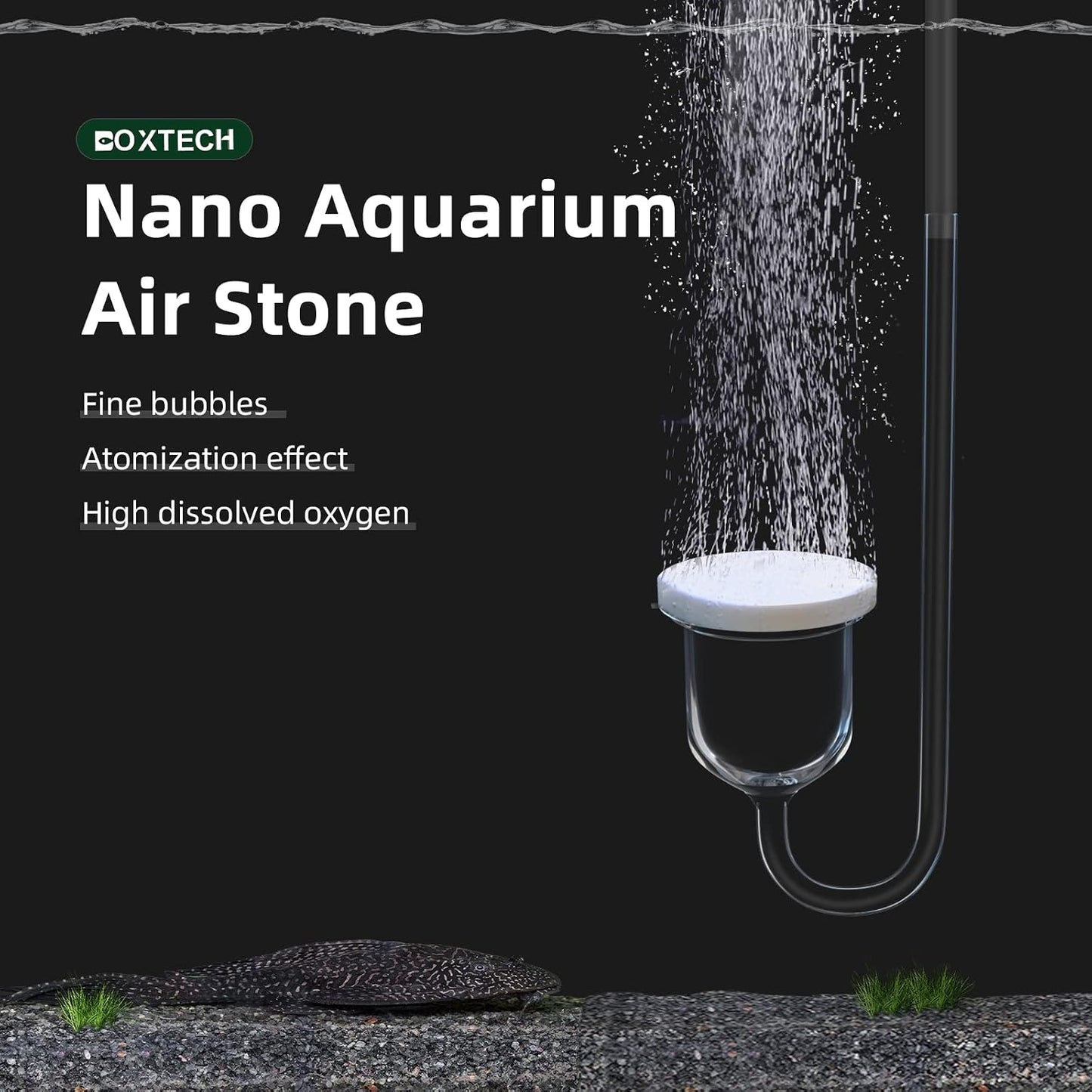 boxtech Aquarium Air Stone, Fish Tank Bubble Diffuser High Dissolved Oxygen Airstones for Air Pump Accessoriess with 1 Check Valve, 2 Suction Cup for Aquarium Pond Hydroponic - Image 9