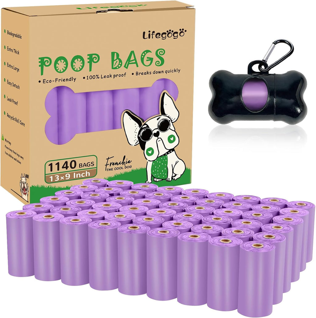 Earth friendly vegetable based pet poop bags for outdoor walks.