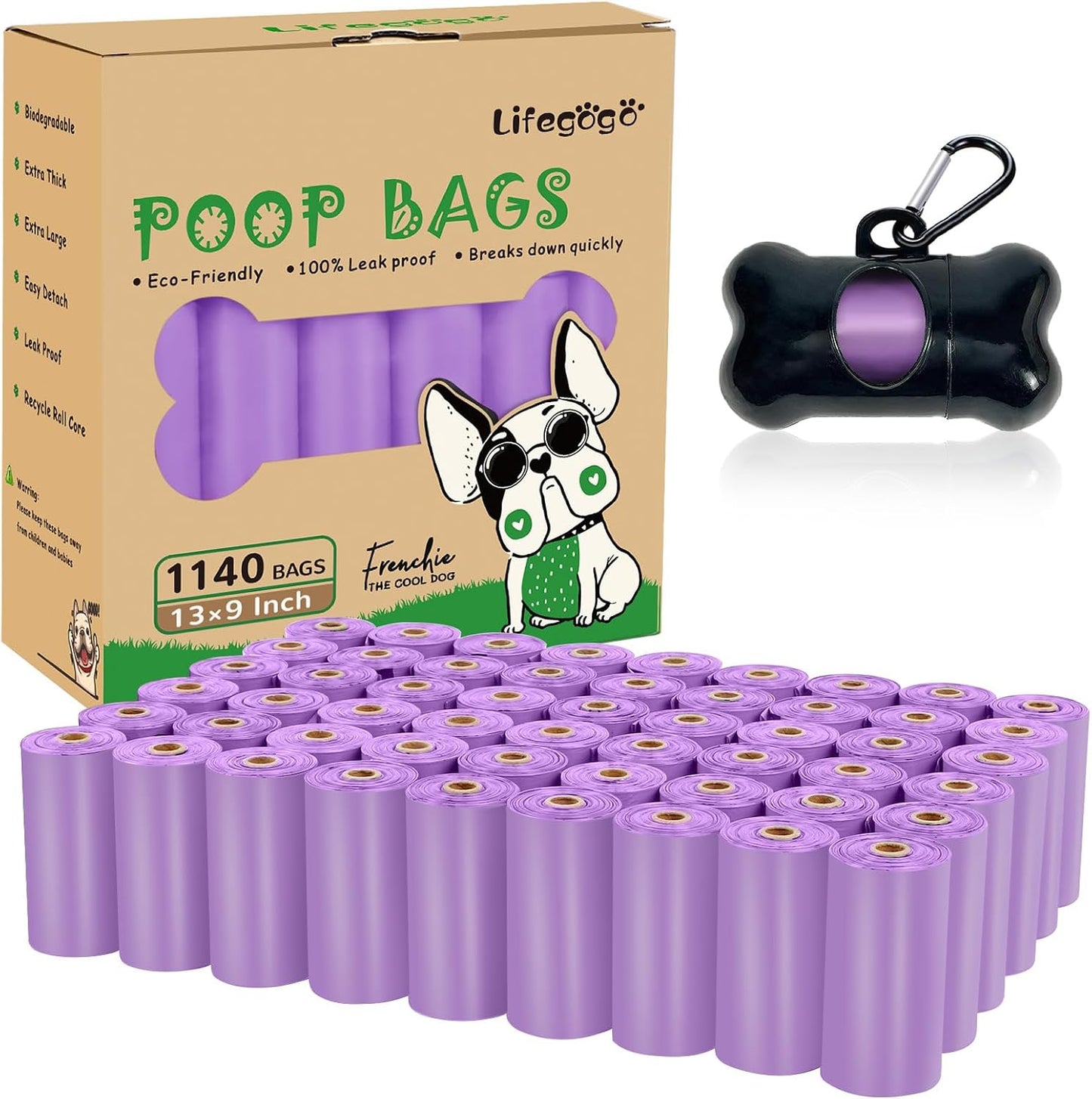 Earth friendly vegetable based pet poop bags for outdoor walks.