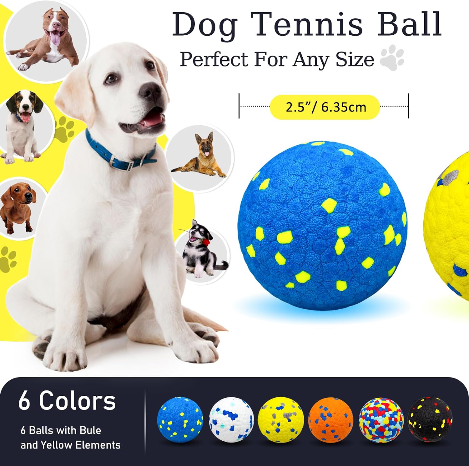 Dog playing with durable Cheodin E-TPU tennis balls