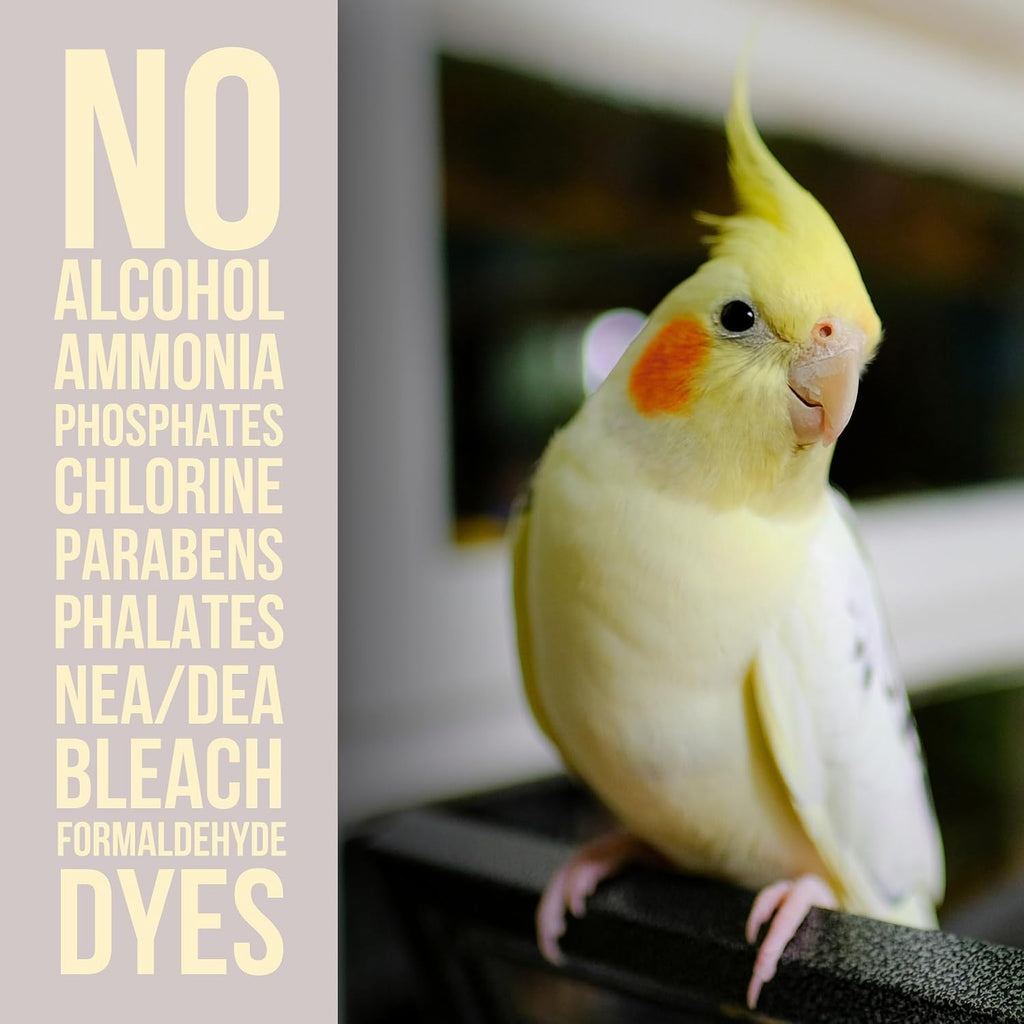 Natural Rapport pet bird habitat cleaner spray application