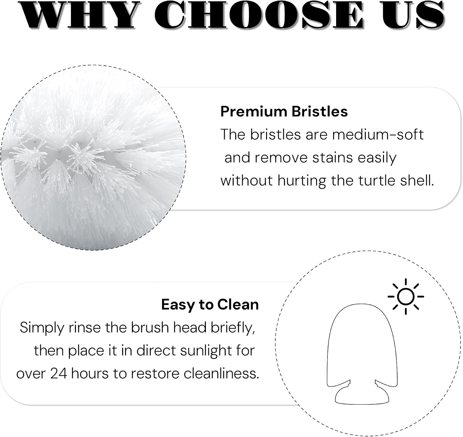 Neacus turtle shell cleaning brush showing the premium soft non abrasive bristles for pet safety.
