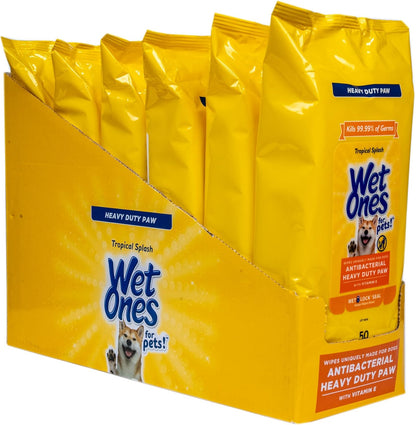 Wet Ones heavy duty embossed dog cleaning wipes for rough paws