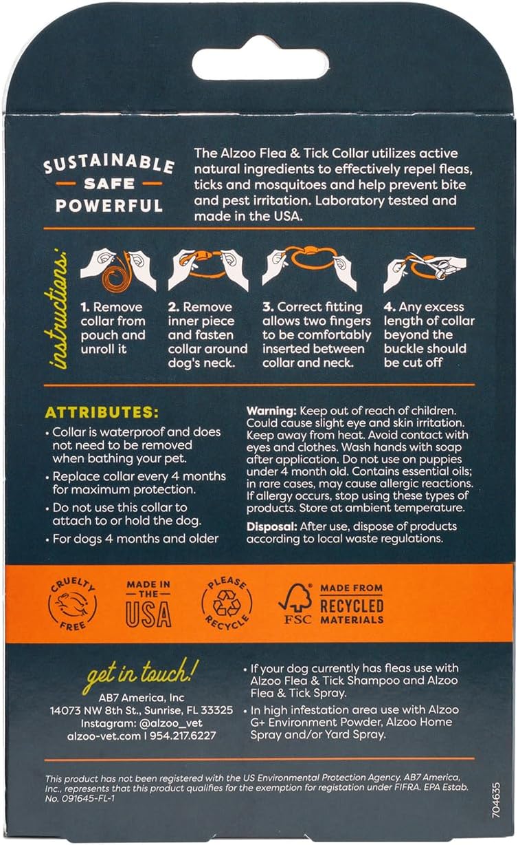 Alzoo natural dog collar on medium breed dog