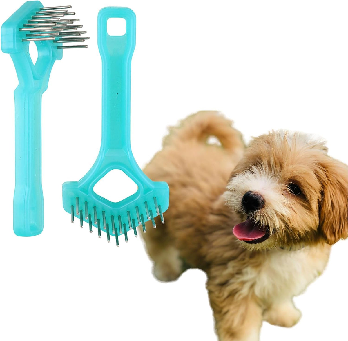 Untangler Mini-Rake V-Shaped grooming tool front view