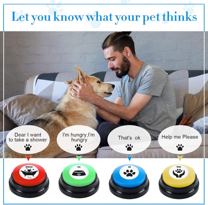 Close up view of glossy finish Jerify speech training button for domestic animals.