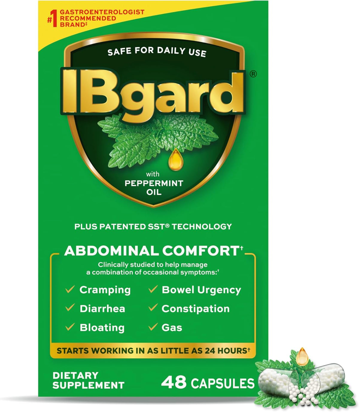 IBgard Gut Health Supplement, Peppermint Oil, 96 Capsules - Image 12