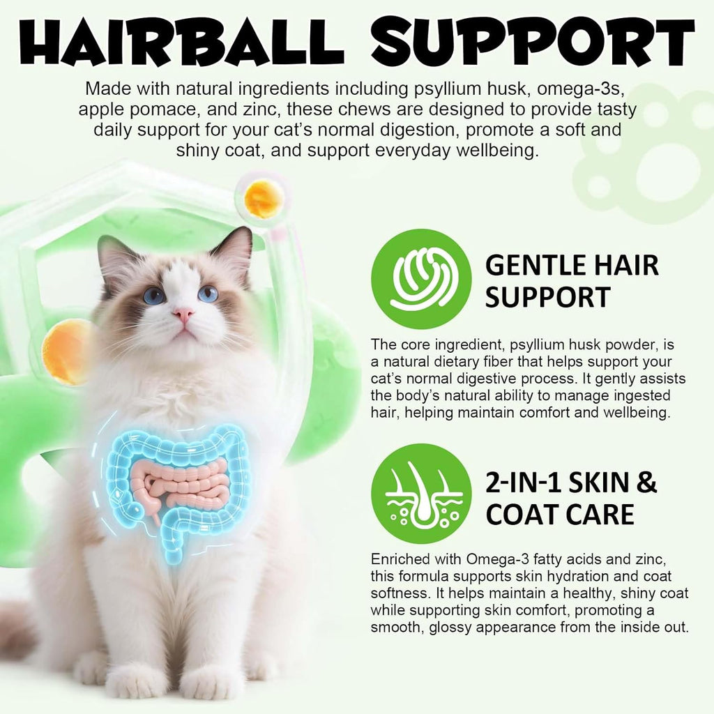 Authentic USA imported Pet Honesty hairball care formula for indoor long haired cats.
