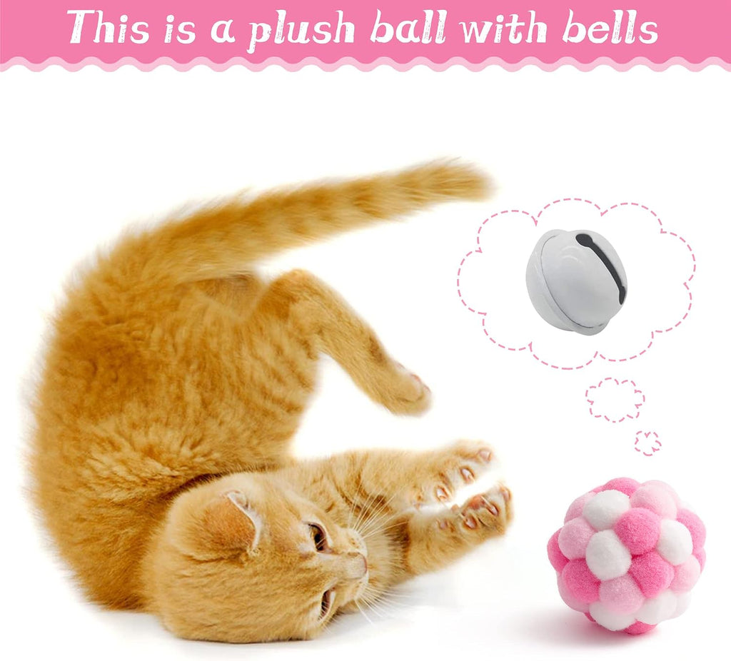 MALLMALL6 bouncy pink springs and crinkle balls pet toy bundle