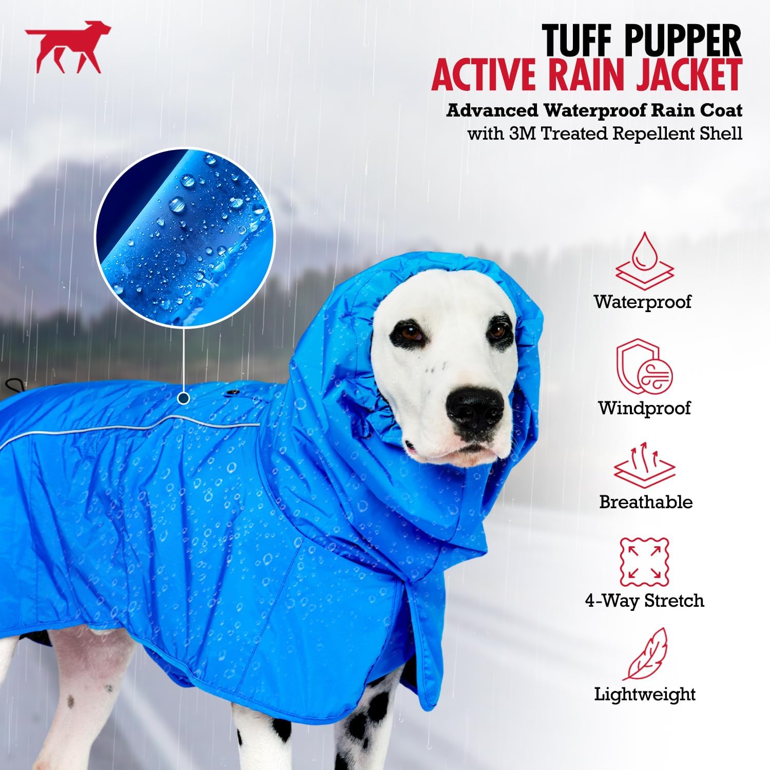 Tuff Pupper adjustable dog raincoat buckles and straps close up