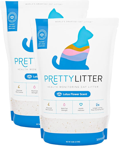 PrettyLitter Health Monitoring Cat Litter (Unscented, Non Clumping) | Lightweight & Low Tracking, Color Changing Silica Gel Crystals, Advanced Odor Control - 6 Lbs, Pack of 2 (Up to 2 Month Supply) - Image 11