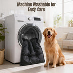 Machine washable dog bed for aggressive chewers in black