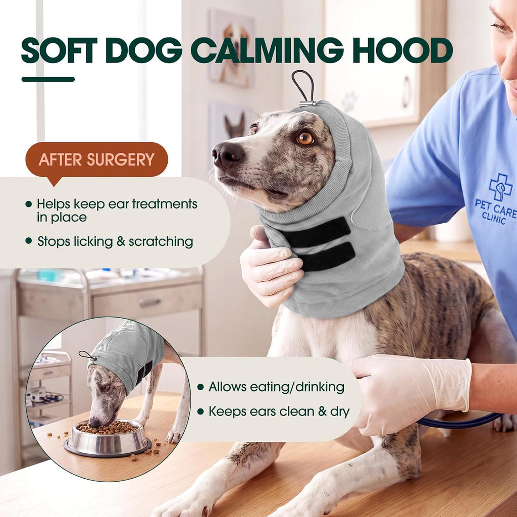 Kuoser noise cancelling dog head gear with secure velcro closure.