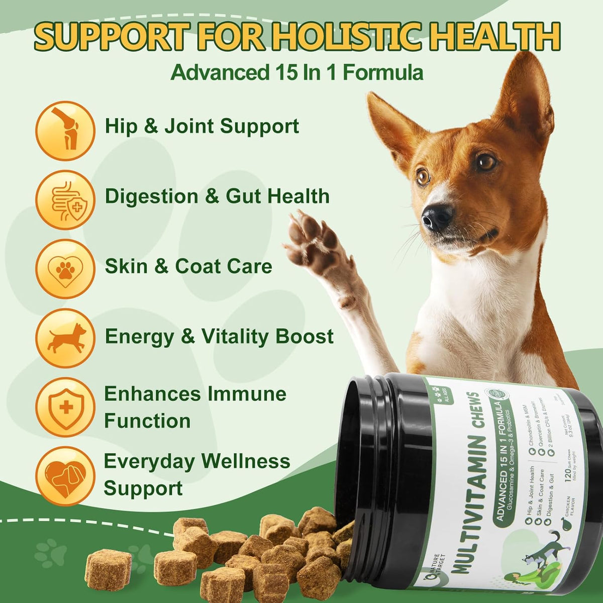 Nature Target dog multivitamin soft chews texture and size