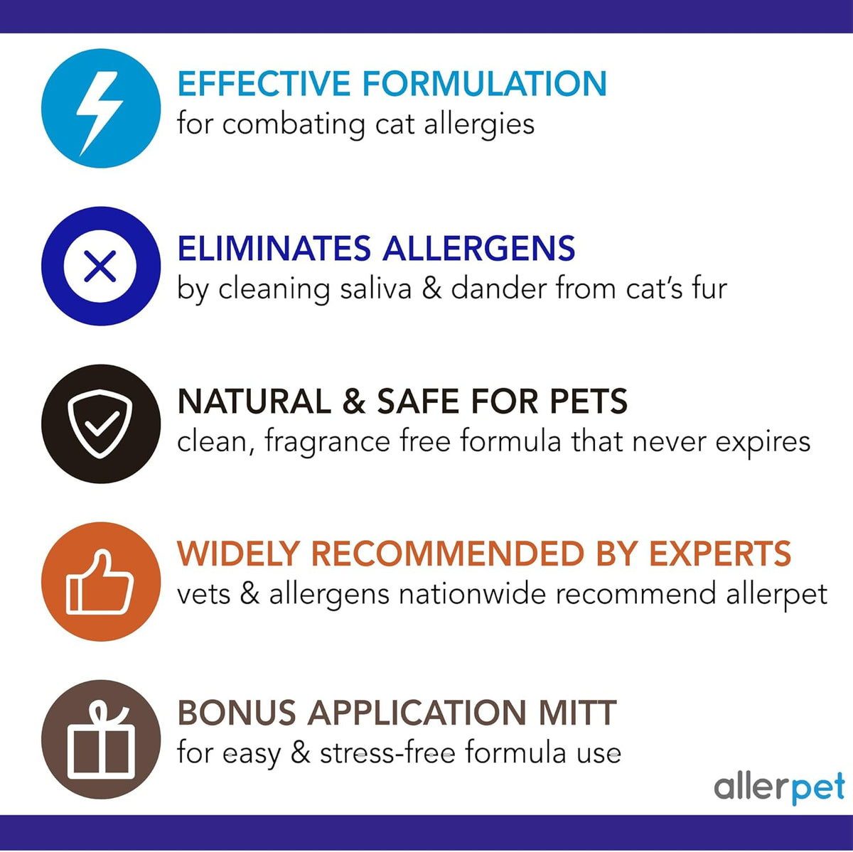 Lifestyle image of cat grooming session using Allerpet liquid solution